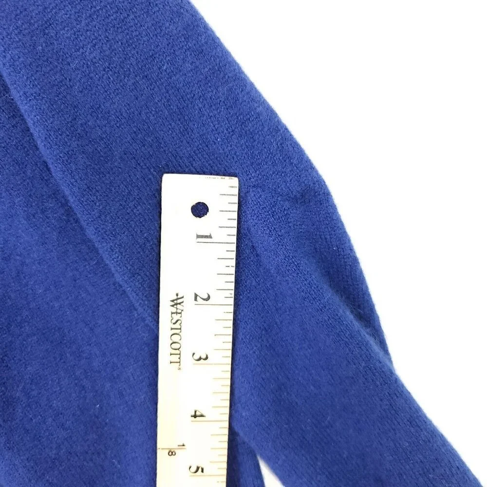 Sofia Cashmere Sweater Blue Women's Size XS Faux Wrap Soft Cardigan *Flaws - Picture 3 of 11